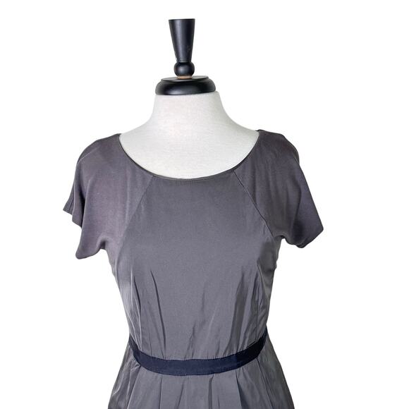 Theory Joena Mini Notorious Contrast Pockets Round Neck Sheath Dress Women's 8 - Picture 3 of 13